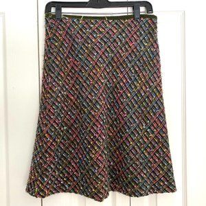 Pursuits Ltd Tweed Flare Skirt Multicolor A Line Wool Blend Size 8P